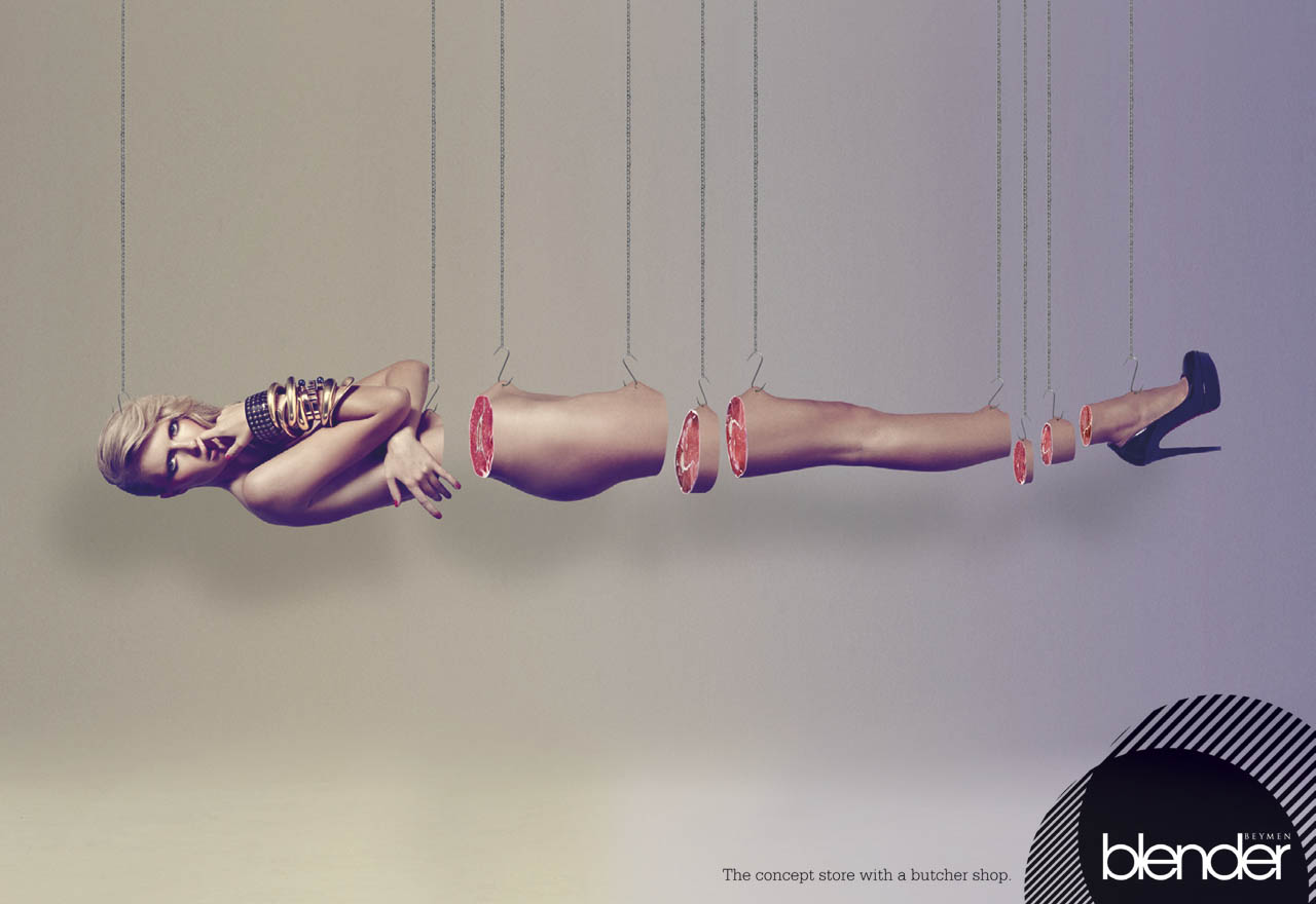 Objectification of Women's Bodies In Advertising Harms Women And Men - Blender Butchershop - body chopping of a woman.
