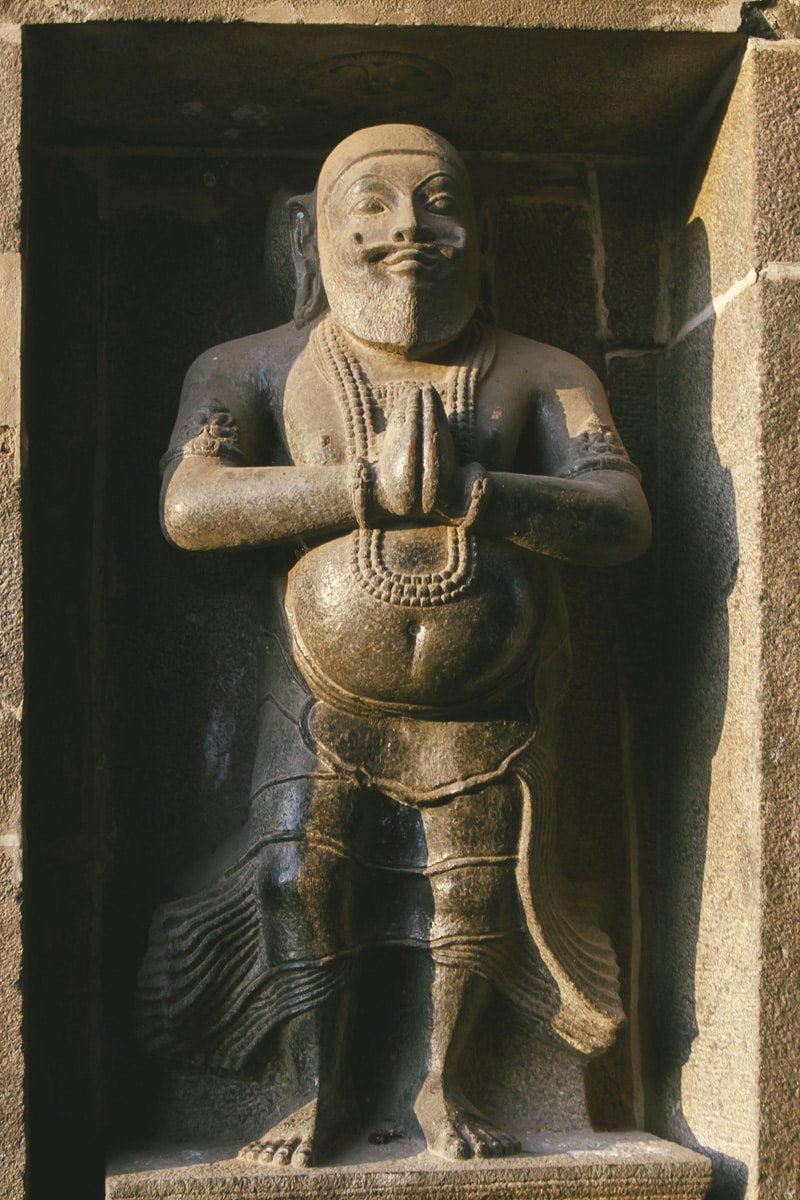 A stone relief of man at the Nataraja Temple, Chidambaram, India