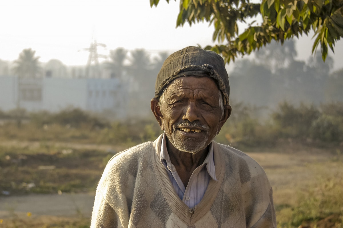 and old man in Hosur, India