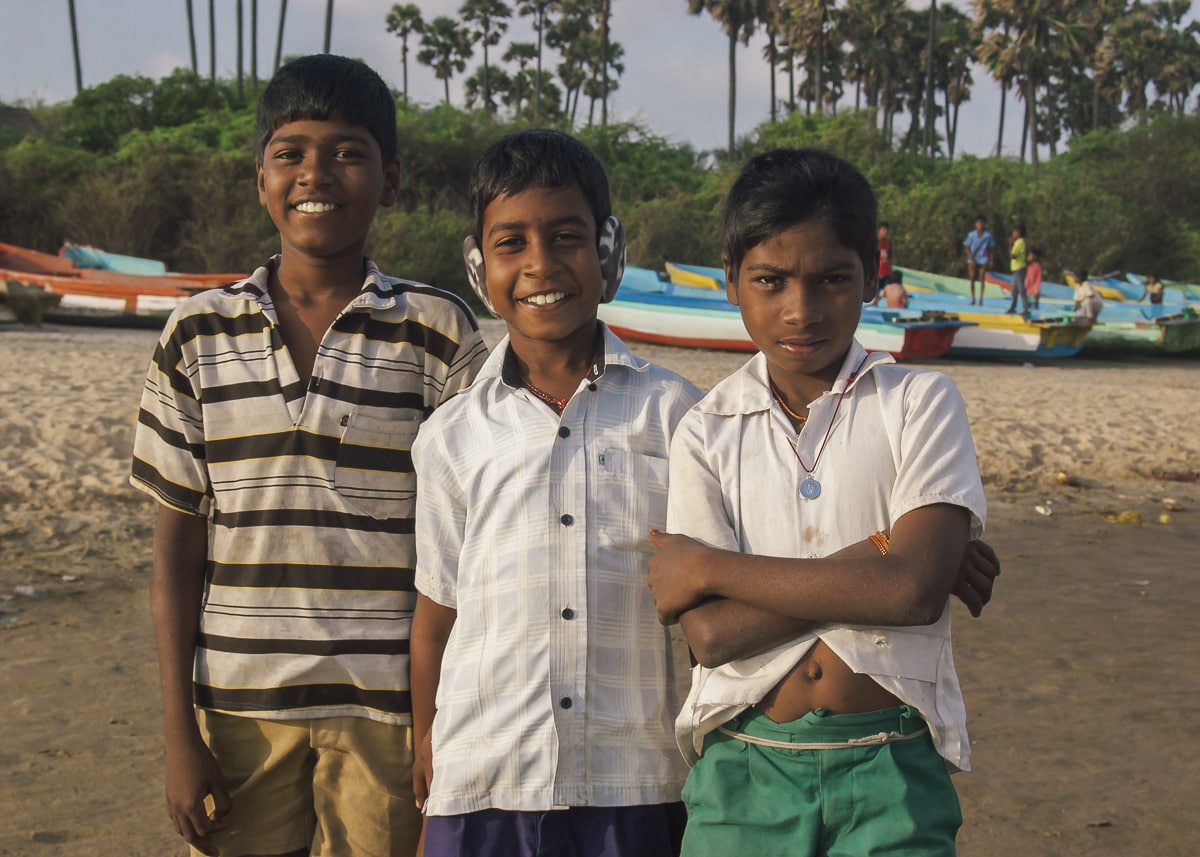 Children on Nagapattinam Beach