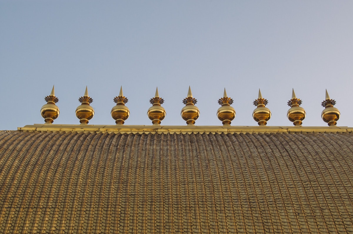 The roof at the temple was gilded with gold
