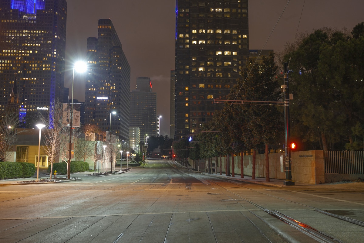 Downtown Dallas as a ghost town