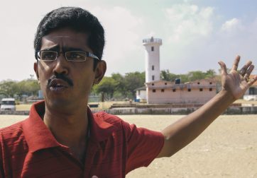 K. Pasupathi said the waves reached as high as that light house in Karaikal, India