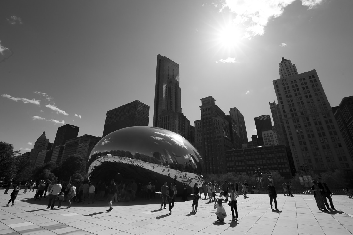 The Cloud Gate sculpture by Sir Anish Kapoor at the Millennium Park