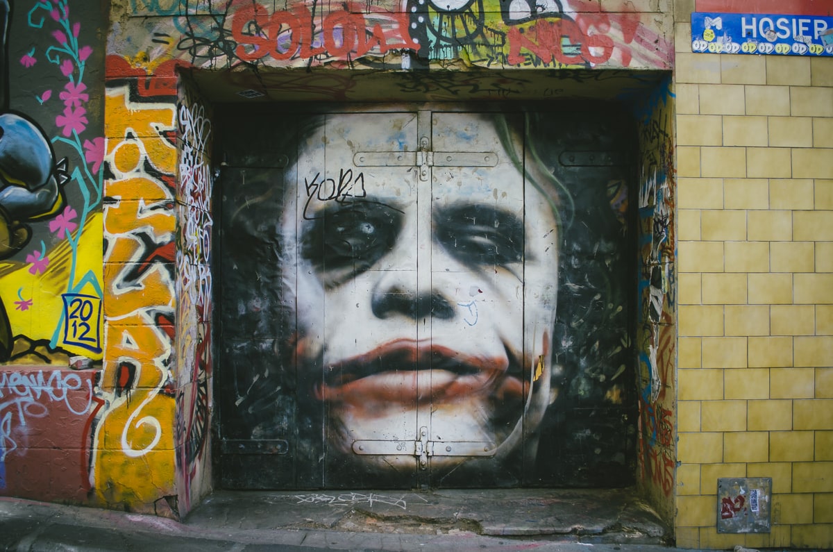 Joker Graffiti on Hosier Lane, Melbourne