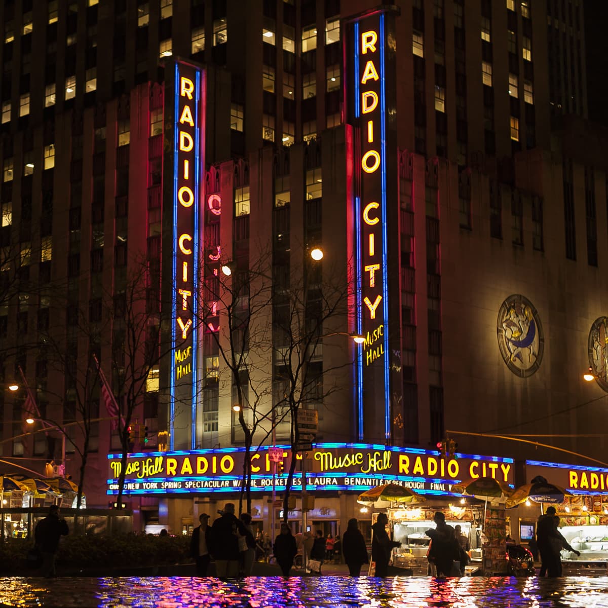 Radio City at night in NYC