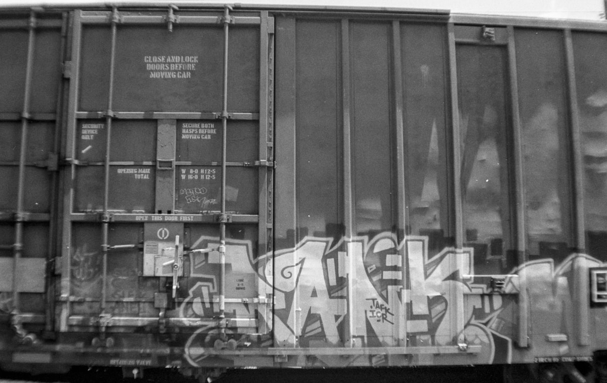 An abandoned rail car in Addison, Texas
