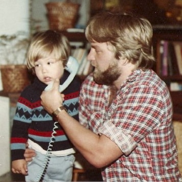 Dad and I on the phone