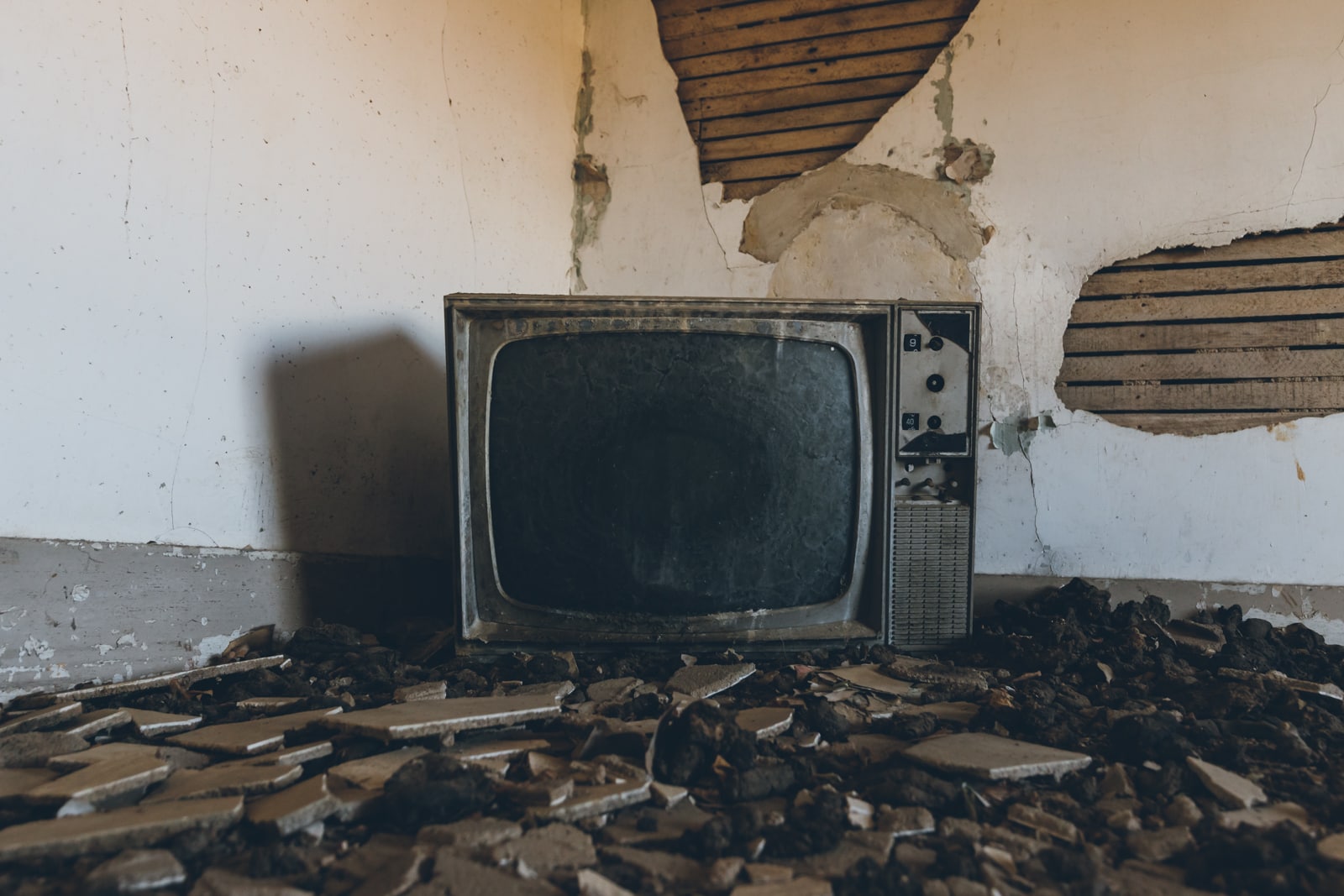 A TV on a pile of shit