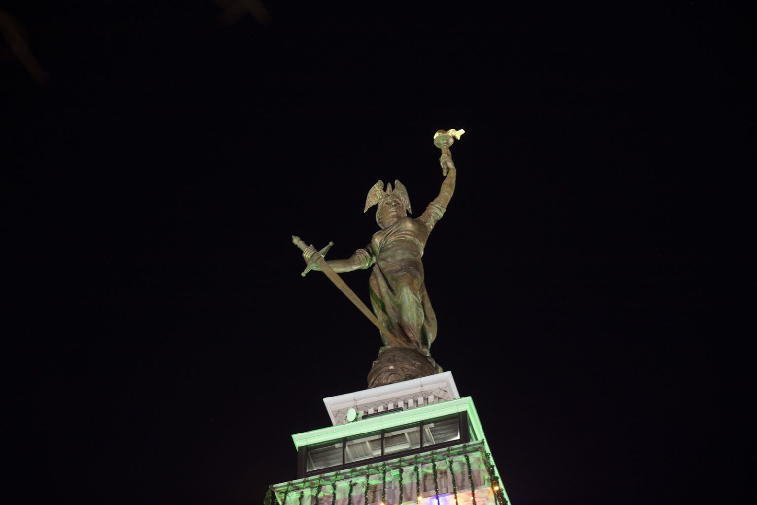 The "World's Largest Christmas Tree" In Indianapolis At Night