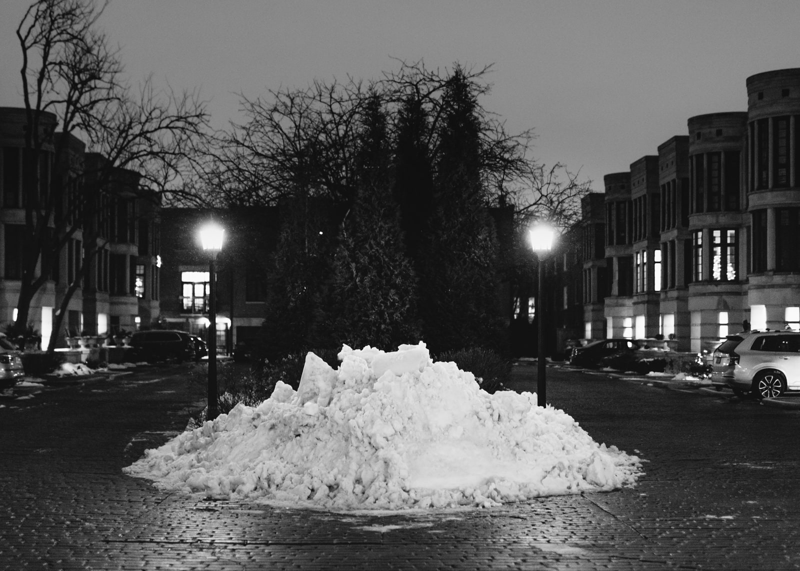 Snow pile in Downtown Chicago