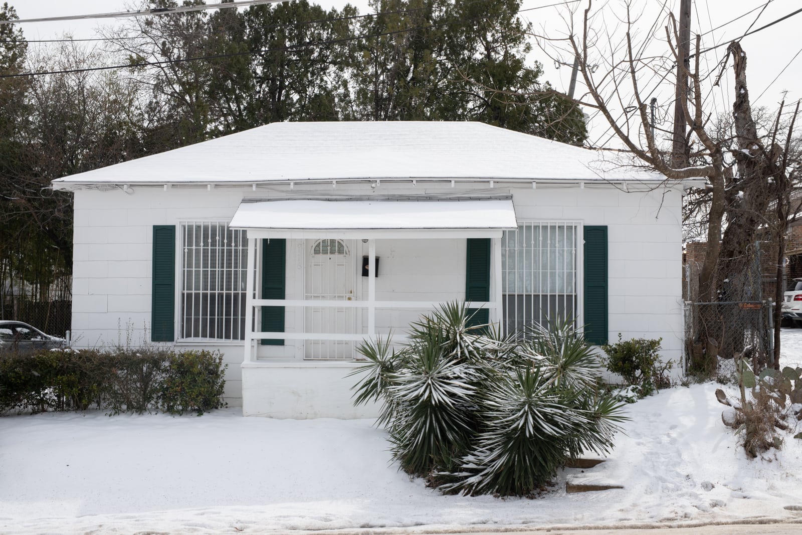 A house covered with snow