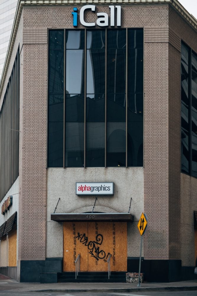 A closed down iCall store