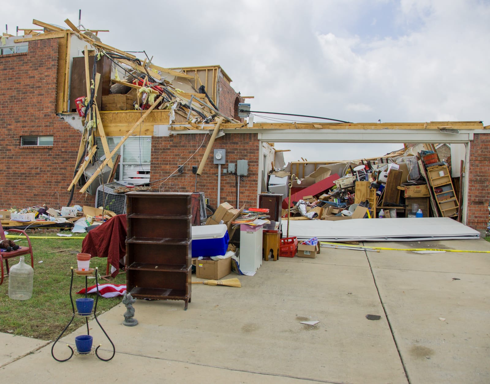 A house destroyed by the Forney tornado