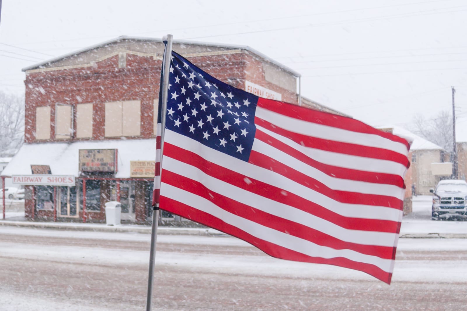 The American flag in Snowmageddon 2010