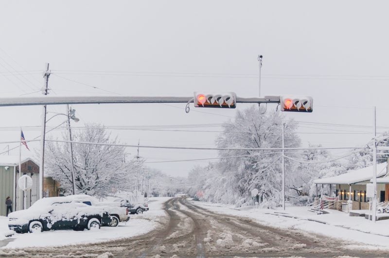 Wills Point Snow From The 2010 North American Blizzard That Hit Texas