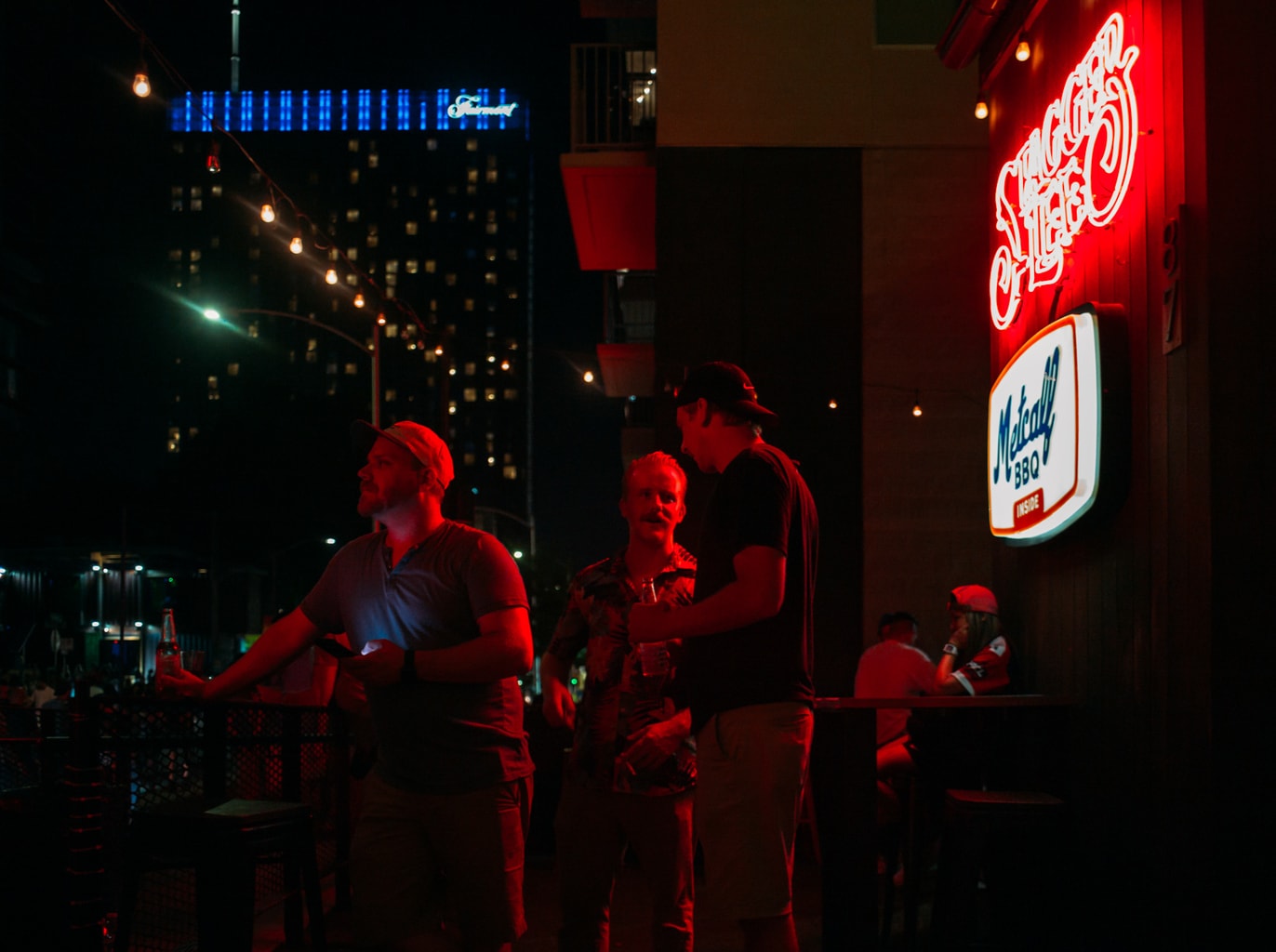 Rainey Street In Austin At Night Is Both Mysterious And Colorful