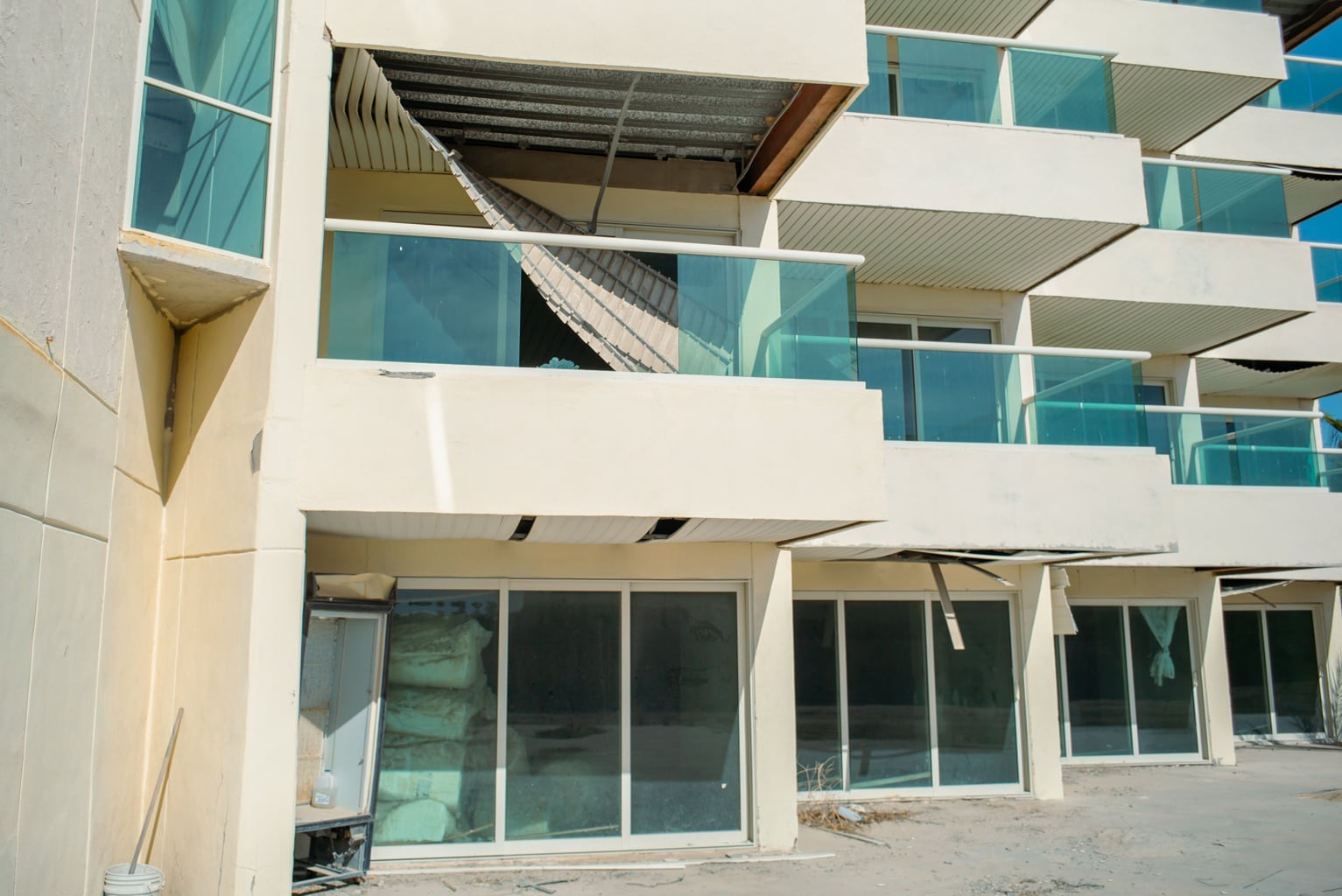 Decaying and dilapidated Hotel Gran Baja rooms
