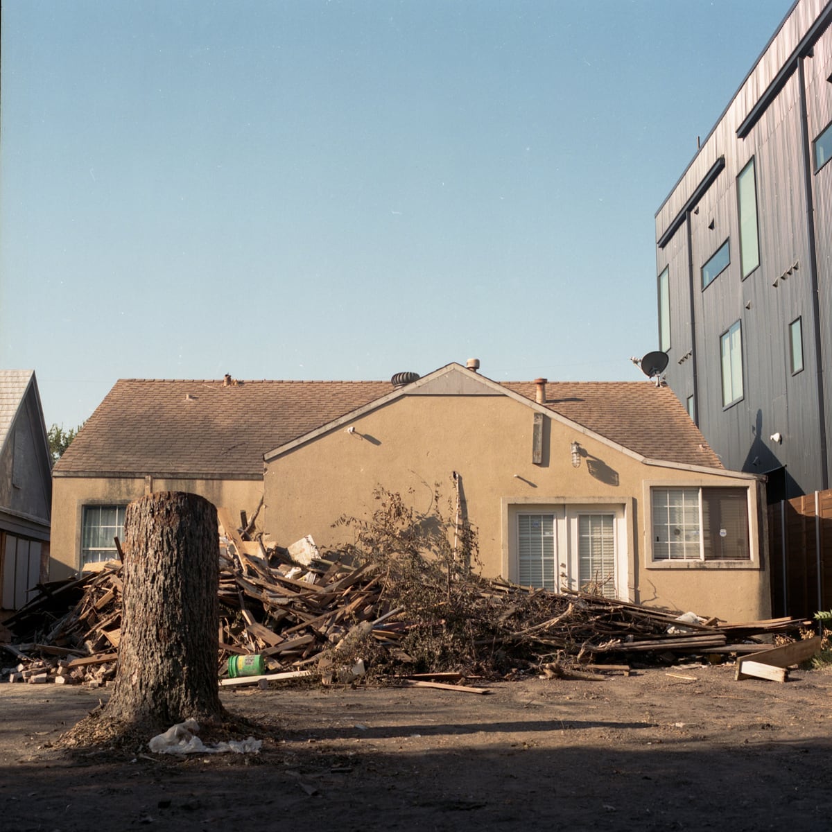 A house getting ready to be leveled